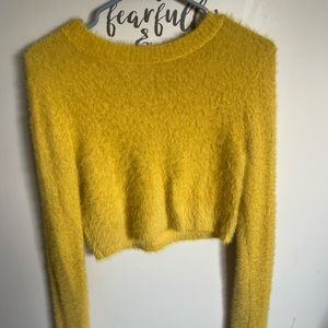 Yellow Longsleeve Cropped Sweater